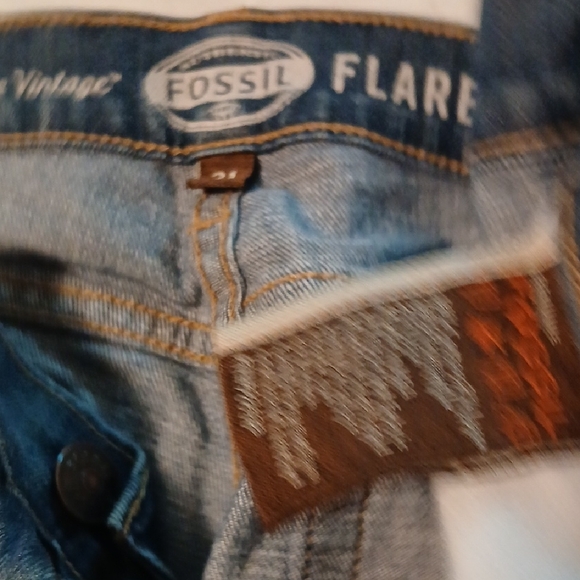 Fossil Women's 31 Blue Flare Denim Jeans - Picture 3 of 5